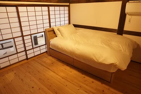 The bedroom of a traditional Japanese inn