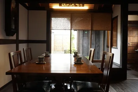 The dining room of a traditional Japanese inn