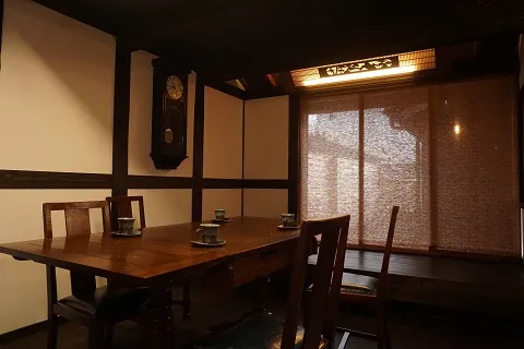The dining room of a traditional Japanese inn